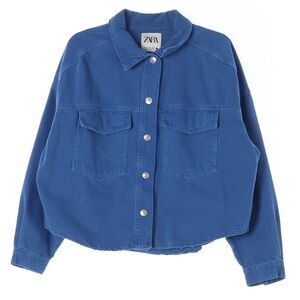 Zara Indigo Button-Up Jacket